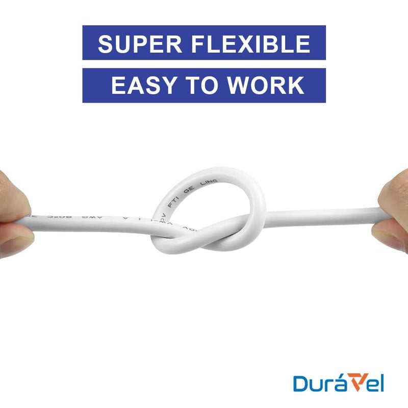 Duravel 2 Core 1 Meter Electrical Cable Wire - White PVC Insulated Flexible Power Cord (1.5MM) - Image 4